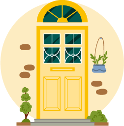 Decorative, yellow door